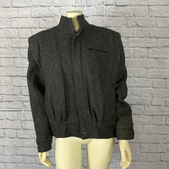 Vintage The American Male 100 % wool gray jacket stand collar size 40 medium - Picture 12 of 17